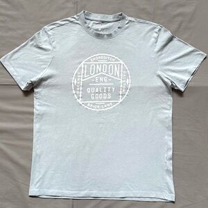 Men’s Primark, London, Shoreditch, light, blue graphic T-shirt, size medium